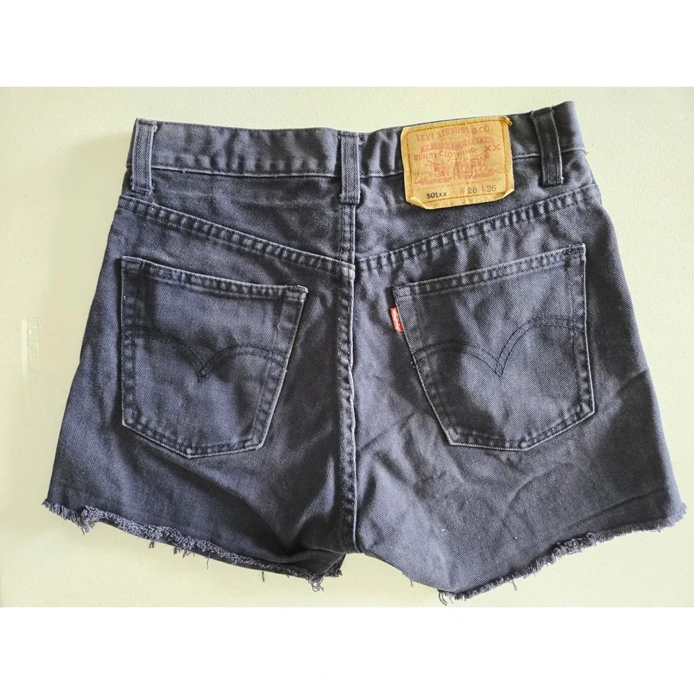 Vintage 90s Levis 501 Red Batwing‎ Cut Off Shorts Mens 28 Made in USA